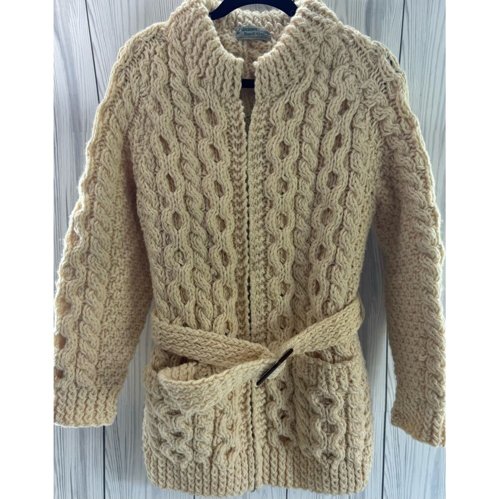 Elegant Cream Cable Knit Cardigan